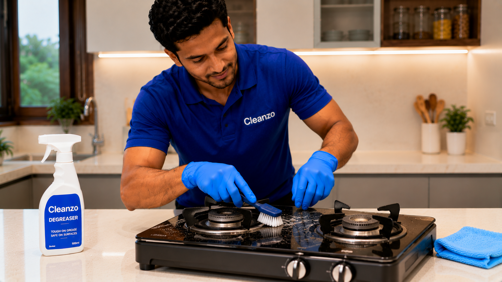 Gas Stove Cleaning 2 Burner